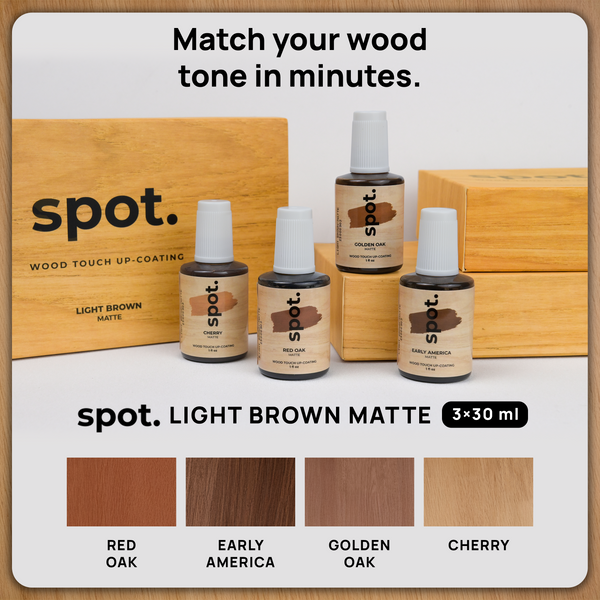 Spot Wood Touch-Up Paint Kit – 4 Brush-On Bottles | Mix & Match for Custom Wood Color Repair