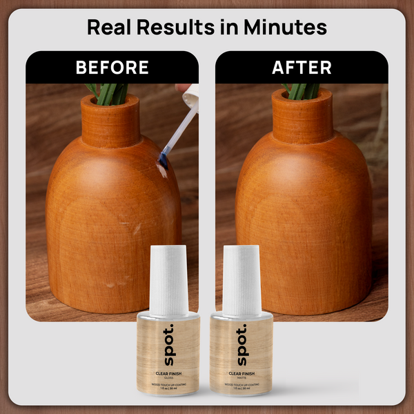 Spot Wood Finish Repair – Clear Coat 2-Pack (Gloss + Matte) | Step 2 Sealer for Scratch Repairs | Use with Spot Touch-Up Paint for Matching Sheen