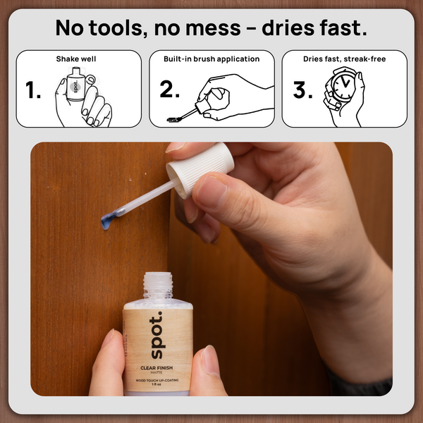 Spot Wood Finish Repair – Clear Coat 2-Pack (Gloss + Matte) | Step 2 Sealer for Scratch Repairs | Use with Spot Touch-Up Paint for Matching Sheen