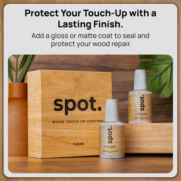 Spot Wood Finish Repair – Clear Coat 2-Pack (Gloss + Matte) | Step 2 Sealer for Scratch Repairs | Use with Spot Touch-Up Paint for Matching Sheen