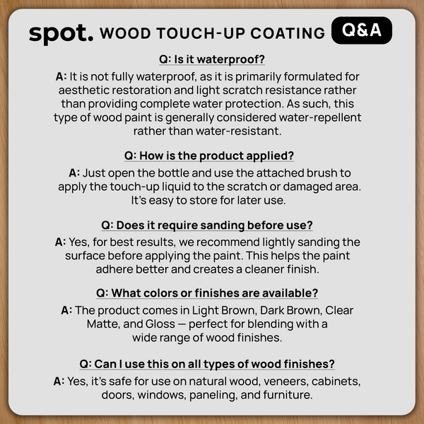 Spot Wood Finish Repair – Clear Coat 2-Pack (Gloss + Matte) | Step 2 Sealer for Scratch Repairs | Use with Spot Touch-Up Paint for Matching Sheen