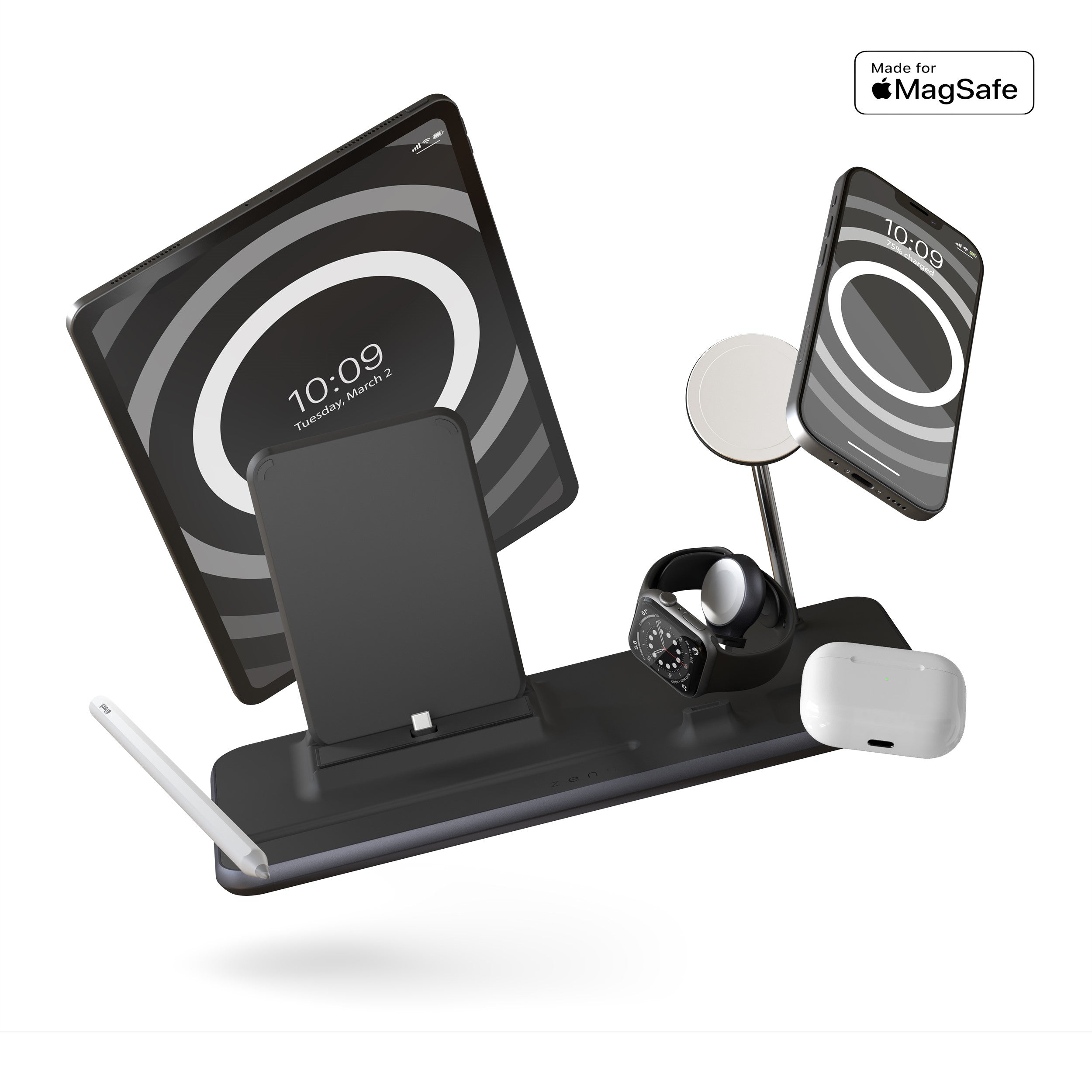 バッテリー/充電器 Apple - Wireless Charging Stand with MagSafe Amazon.com: MagSafe-Compatible Wireless Charging Station: 3