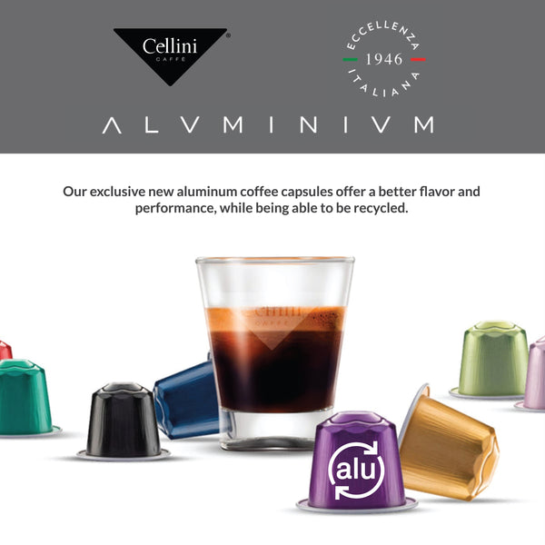 Cellini Caffè Cremoso Aluminum Nespresso Pods, 100% Nespresso Original Machine Compatible, 120 Capsules