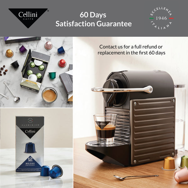 Cellini Caffè Aluminum Nespresso Pods, 100% Nespresso Original Machine Compatible, 30 Capsules