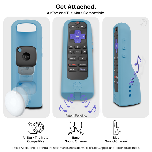 GripStand™ Roku Voice Remote Case: Stands Upright, Improves Grip and Feel, AirTag and Tile Mate Compatible. Fits Roku Express 4K, Streaming Stick 4K, Stream Bar, Stream Bar SE, by 73&Sunny.